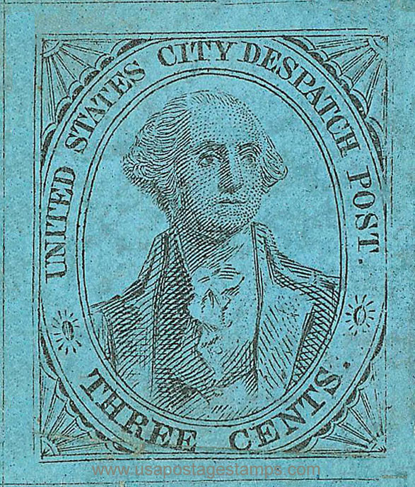 US 1842 Carriers' Stamp 3c. New York, N.Y. Scott. 6LB5b