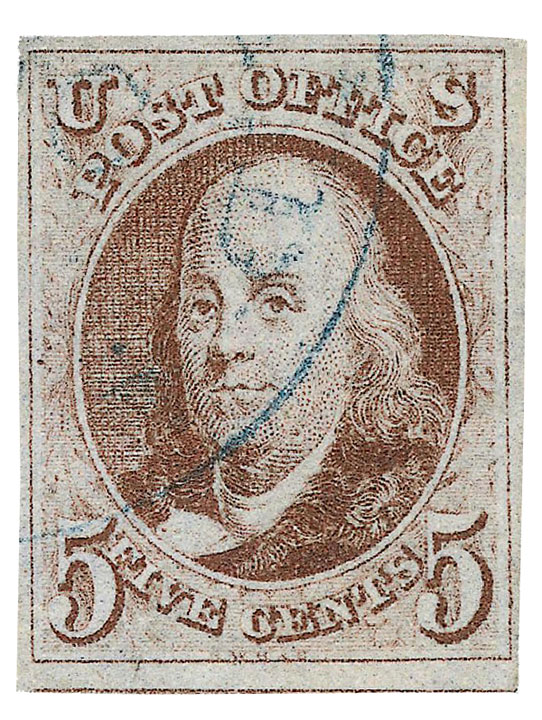 US 1947 Benjamin Franklin Stamp 5c. Scott. 1a
