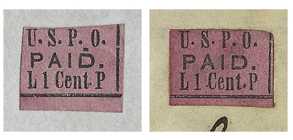 US 1849 Carriers' Stamp 1c. New York, N.Y. Scott. 7LB1
