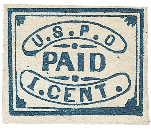 US 1850 Carriers' Stamp 1c. Philadelphia, Pennsylvania Scott. 7LB12