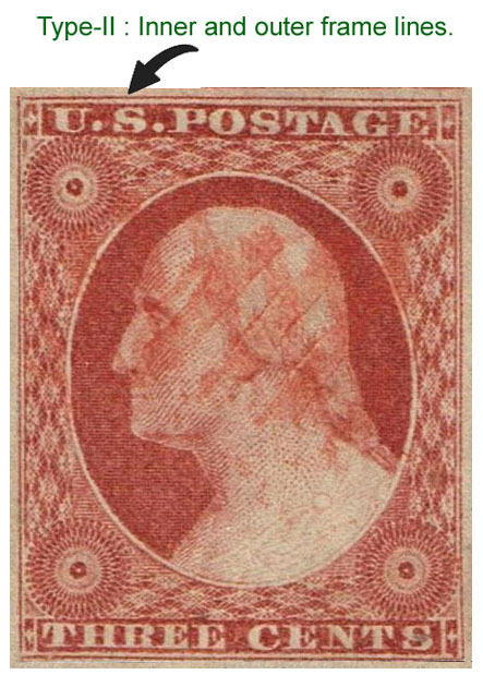 US 1851 George Washington (1732-1799) 3c. Scott. 11A