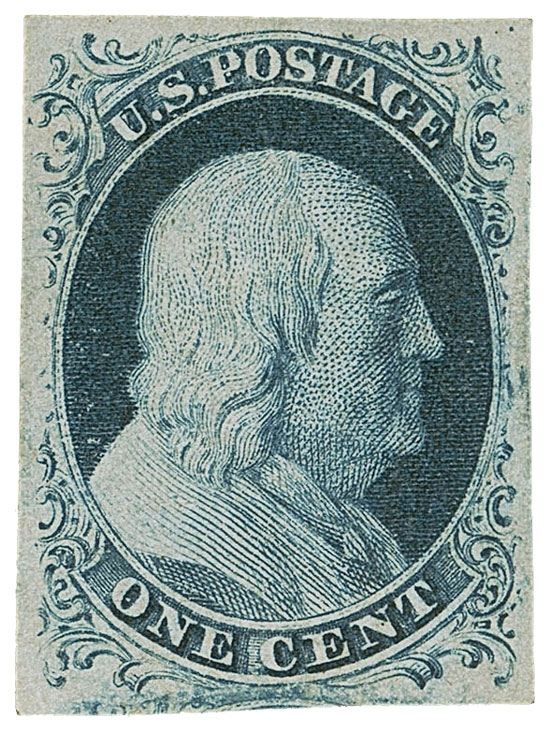 US 1851 Benjamin Franklin (1706-1790) 1c. Scott. 7
