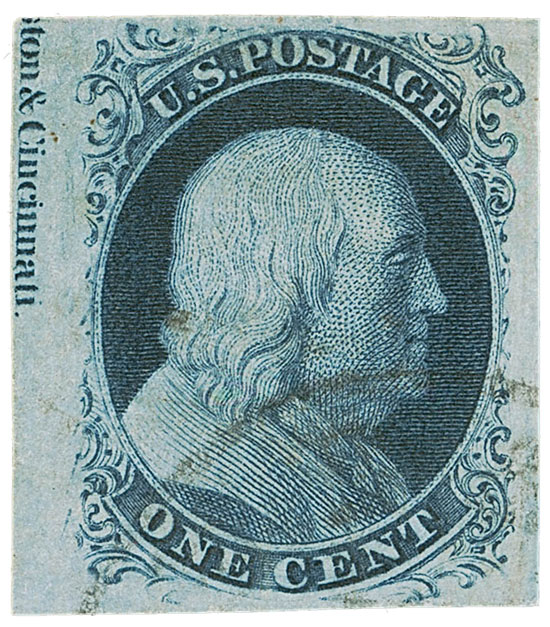US 1851 Benjamin Franklin (1706-1790) 1c. Scott. 8A