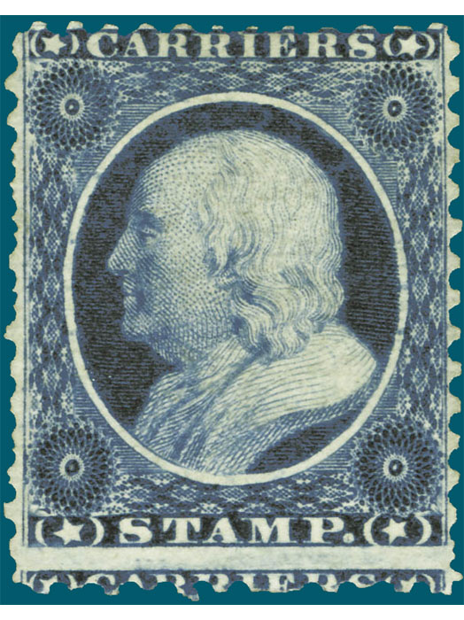 US 1851 Carriers' Stamp George Washington (1732-1799) General Issue Scott. LO4