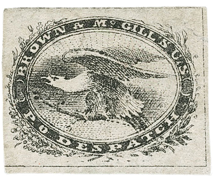 US 1858 Carriers' Stamp Louisville, Kentucky Scott. 5LB3