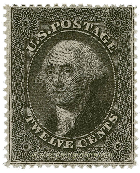 US 1859 George Washington (1732-1799) 12c. Scott. 36B