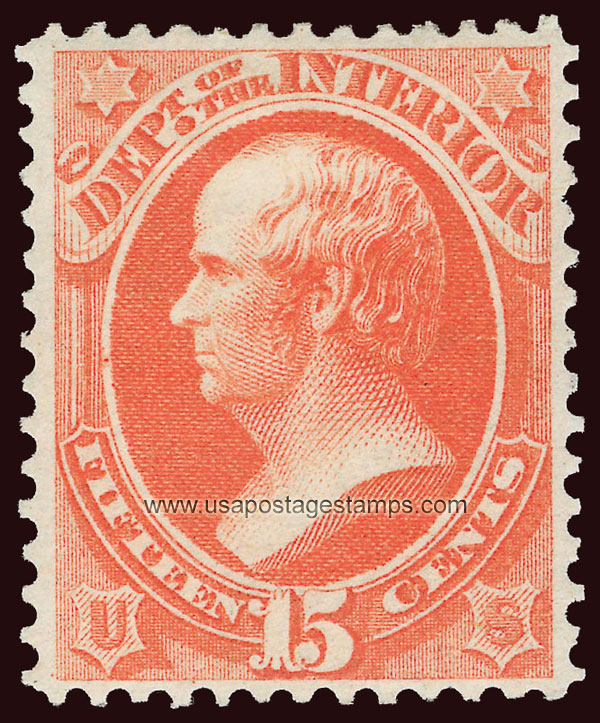US 1873 Daniel Webster (1782-1852) 15c. Official Scott. O21