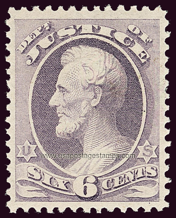 US 1873 Abraham Lincoln (1809-1865) 6c. Official Scott. O28