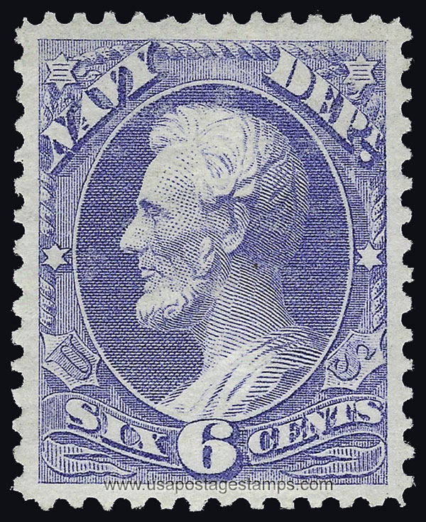 US 1873 Abraham Lincoln (1809-1865) 6c. Official Scott. O38