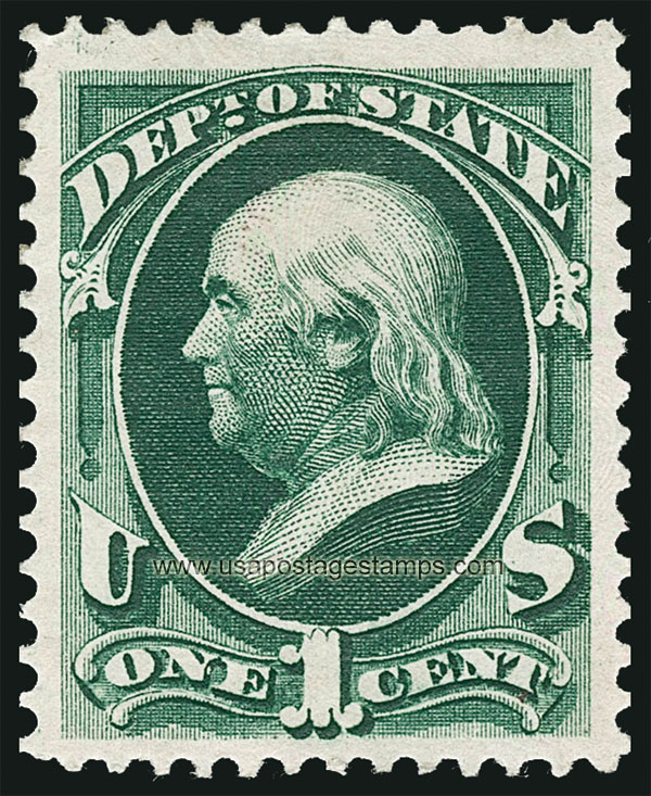 US 1873 Benjamin Franklin (1706-1790) 1c. Official Scott. O57