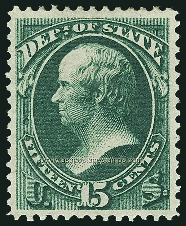 US 1873 Daniel Webster (1782-1852) 15c. Official Scott. O64