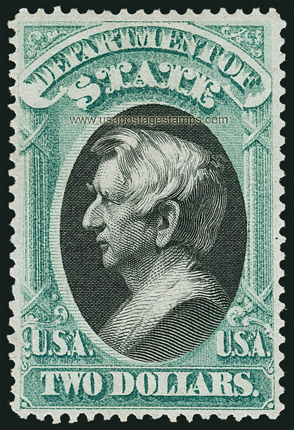 US 1873 William Henry Seward (1801-1872) $2 Official Scott. O68