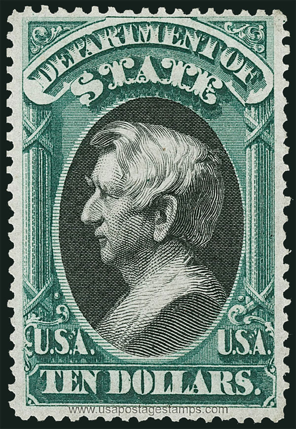 US 1873 William Henry Seward (1801-1872) $10 Official Scott. O70