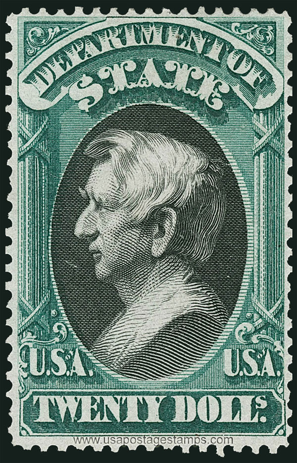US 1873 William Henry Seward (1801-1872) $20 Official Scott. O71