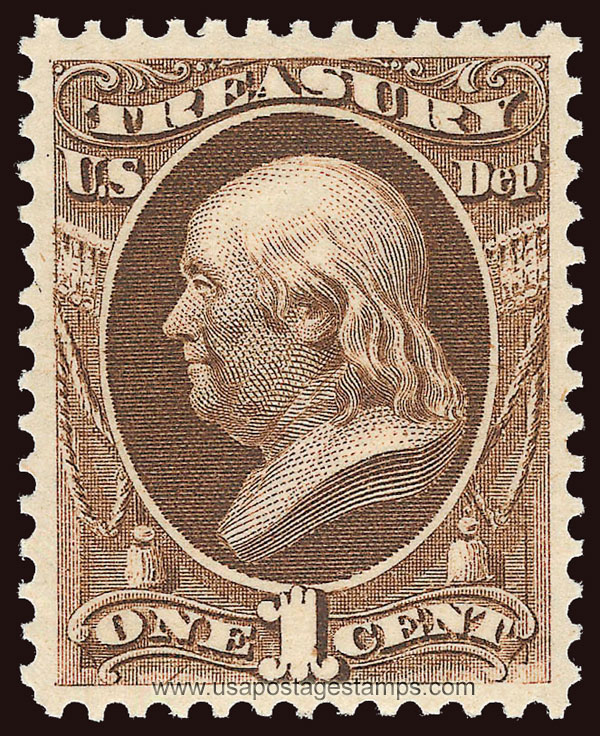 US 1873 Benjamin Franklin (1706-1790) 1c. Official Scott. O72