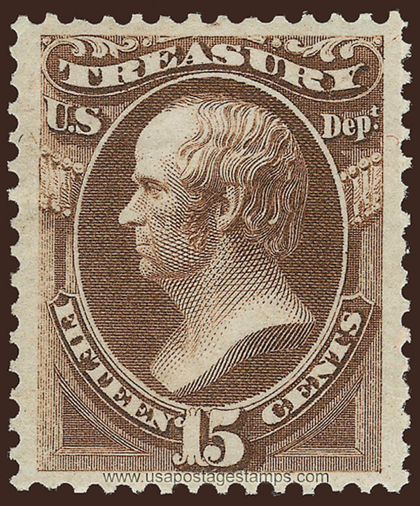 US 1873 Daniel Webster (1782-1852) 15c. Official Scott. O79