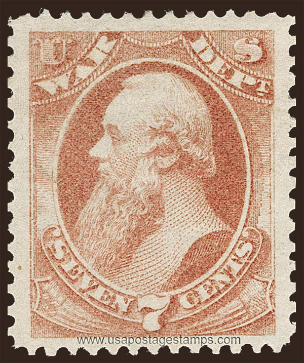 US 1873 Edwin Stanton (1814-1869) 7c. Official Scott. O87