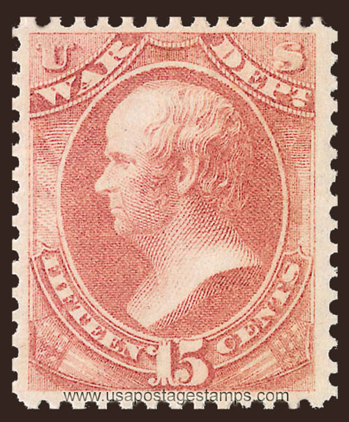 US 1873 Daniel Webster (1782-1852) 15c. Official Scott. O90