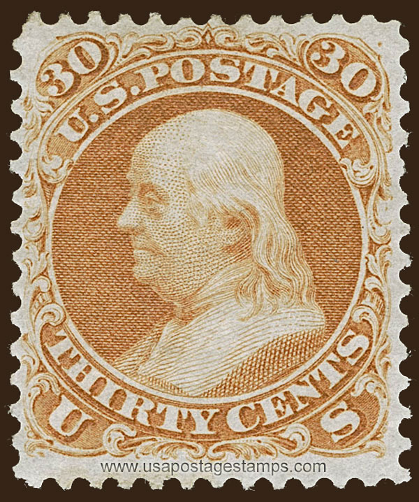 US 1875 Benjamin Franklin (1706-1790) 30c. Scott. 110