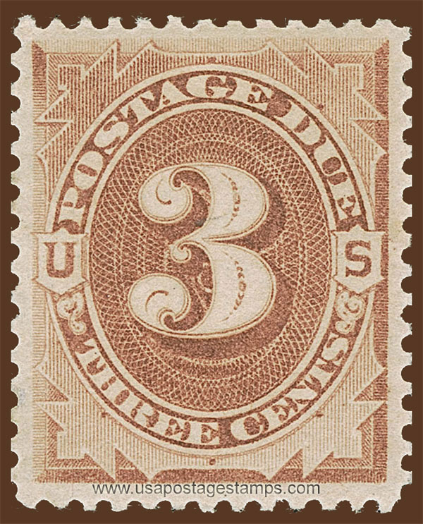 US 1879 Postage Due Stamp 3c. Scott. J3
