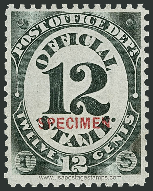 US 1879 Post Office Dept. Official OVPT. 12c. Scott. O52S