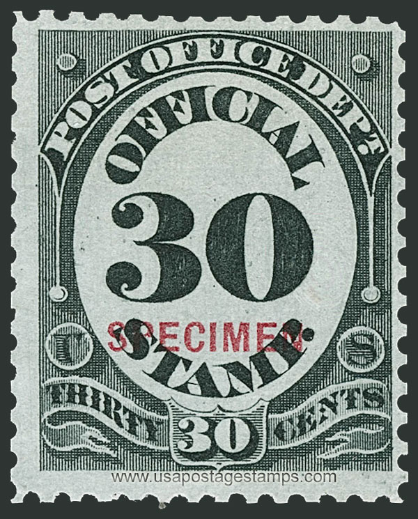 US 1879 Post Office Dept. Official OVPT. 30c. Scott. O55S