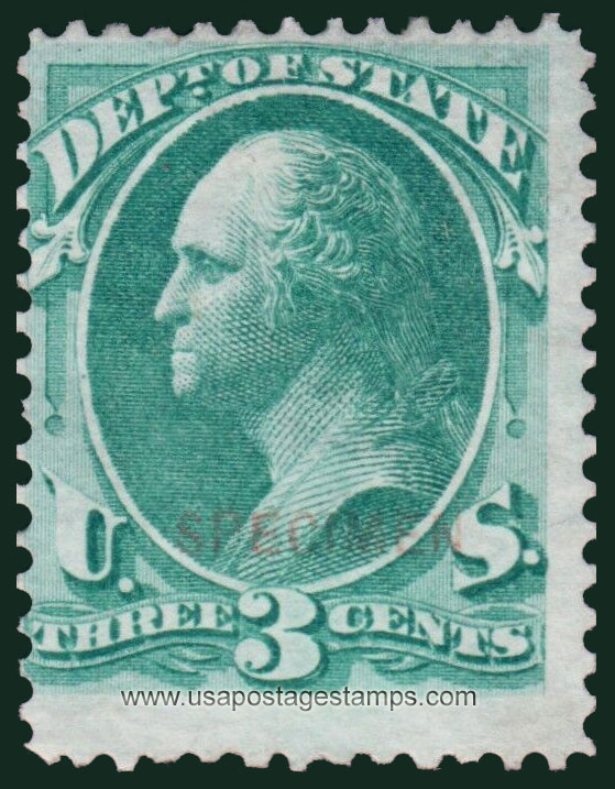 US 1879 George Washington (1732-1799) 3c. Official OVPT. Scott. O59S