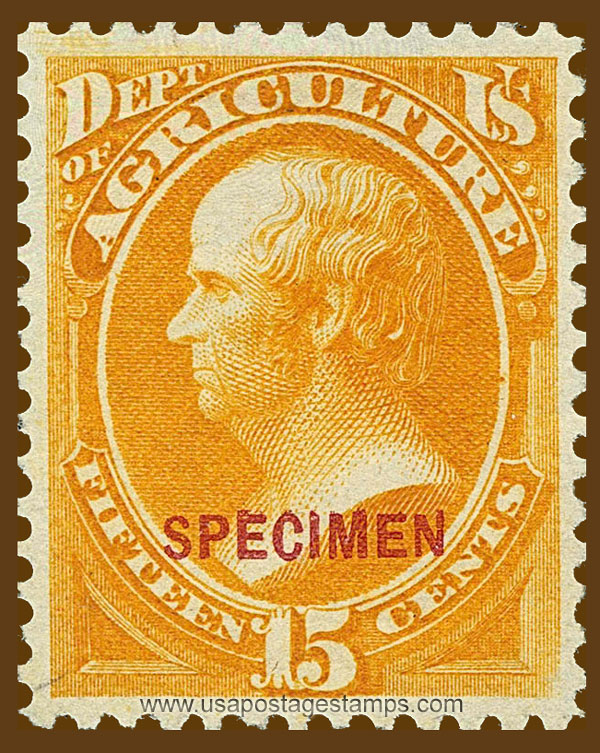 US 1879 Daniel Webster (1782-1852) 15c. Official OVPT. Scott. O7S