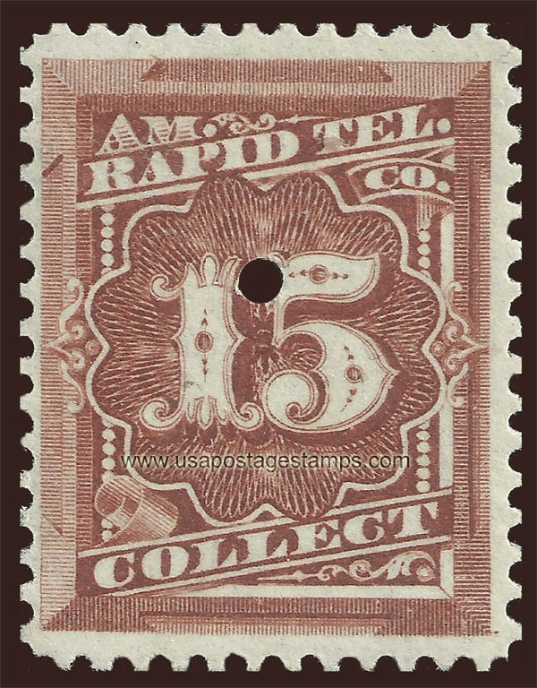 US 1881 American Rapid Telegraph Co. - Collect 15c. Scott. 1T11