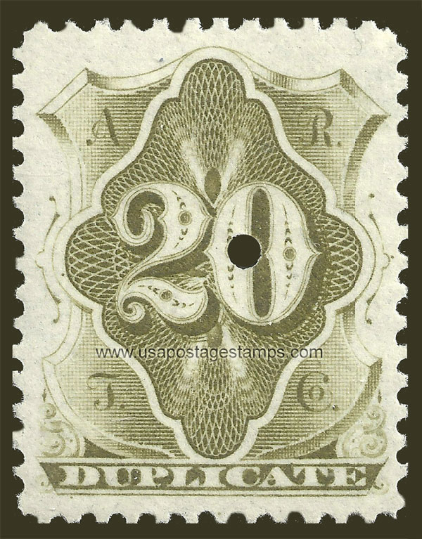 US 1881 American Rapid Telegraph Co. - Duplicate 20c. Scott. 1T16
