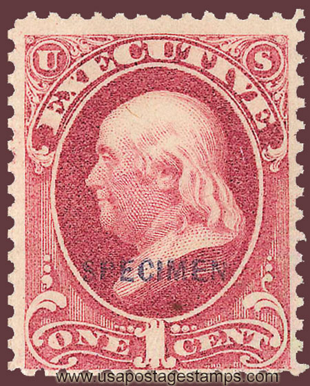 US 1881 Benjamin Franklin (1706-1790) Executive 1c. Official OVPT. Scott. O10xS