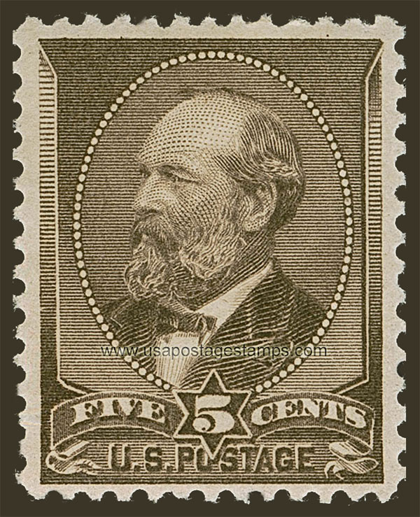 US 1882 James A. Garfield (1831-1881) 5c. Scott. 205