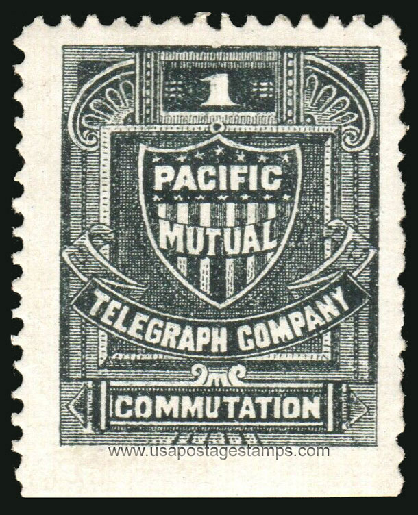 US 1883 Pacific Mutual Telegraph Co. 'Coat of arms' 1c. Scott. 13T1