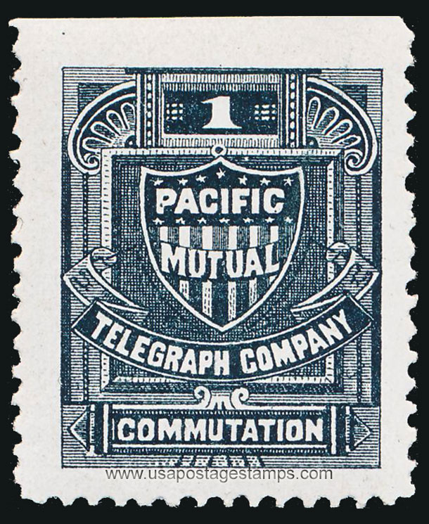 US 1883 Pacific Mutual Telegraph Co. 'Coat of arms' 1c. Scott. 13T2