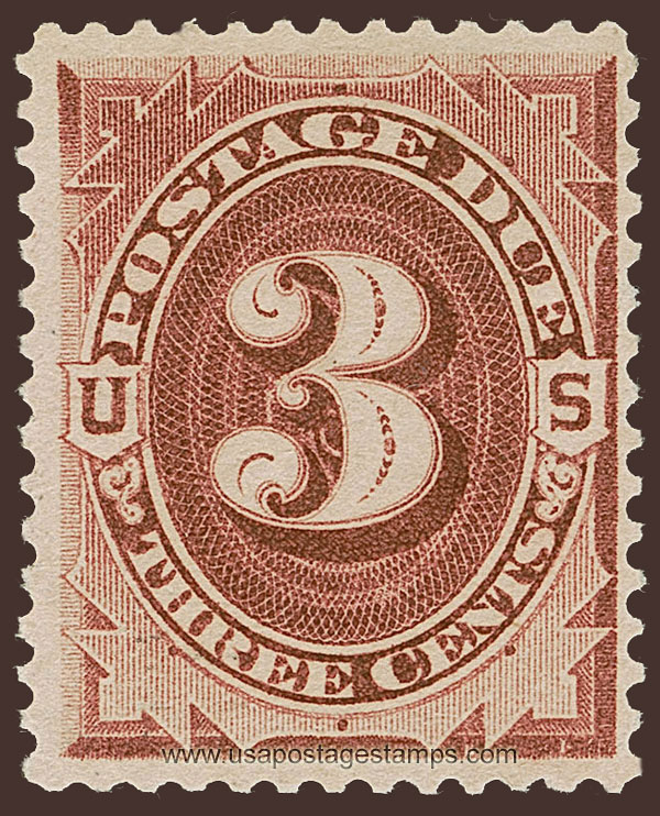 US 1884 Postage Due Stamp 3c. Scott. J17