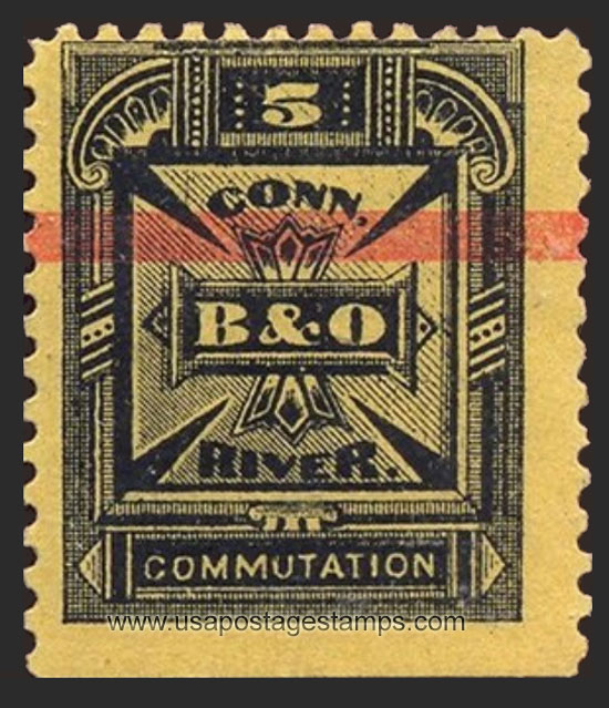 US 1885 Baltimore & Ohio-Connecticut River Telegraph Companies 5c. Barefoot BOCR2R