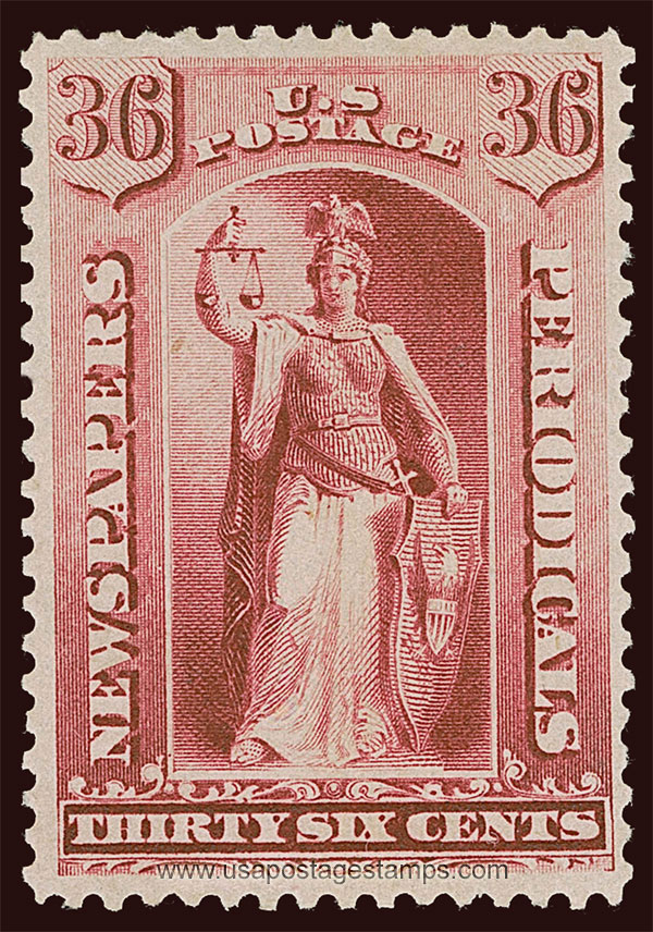 US 1885 Justice 36c. Scott. PR84 Newspaper Stamp
