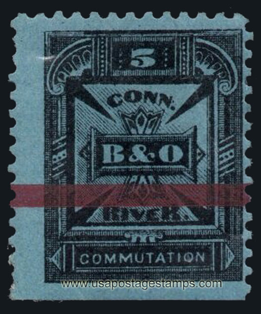 US 1887 Baltimore & Ohio-Connecticut River Telegraph Companies 5c. Barefoot BOCR4R