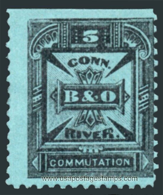 US 1887 Baltimore & Ohio-Connecticut River Telegraph Co. 5c. Scott. 4T4