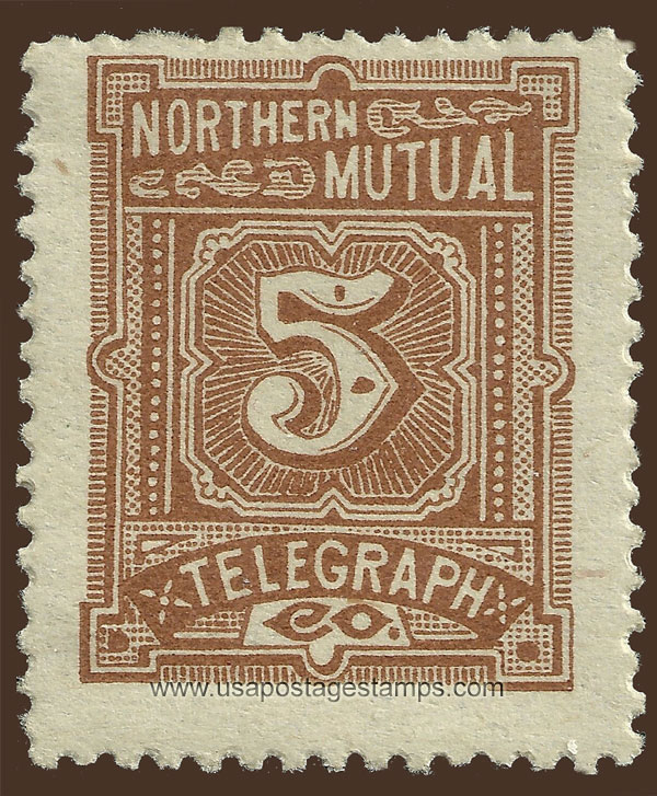 US 1890 Northern Mutual Telegraph Company 'Numeral' 5c. Barefoot NM1R2