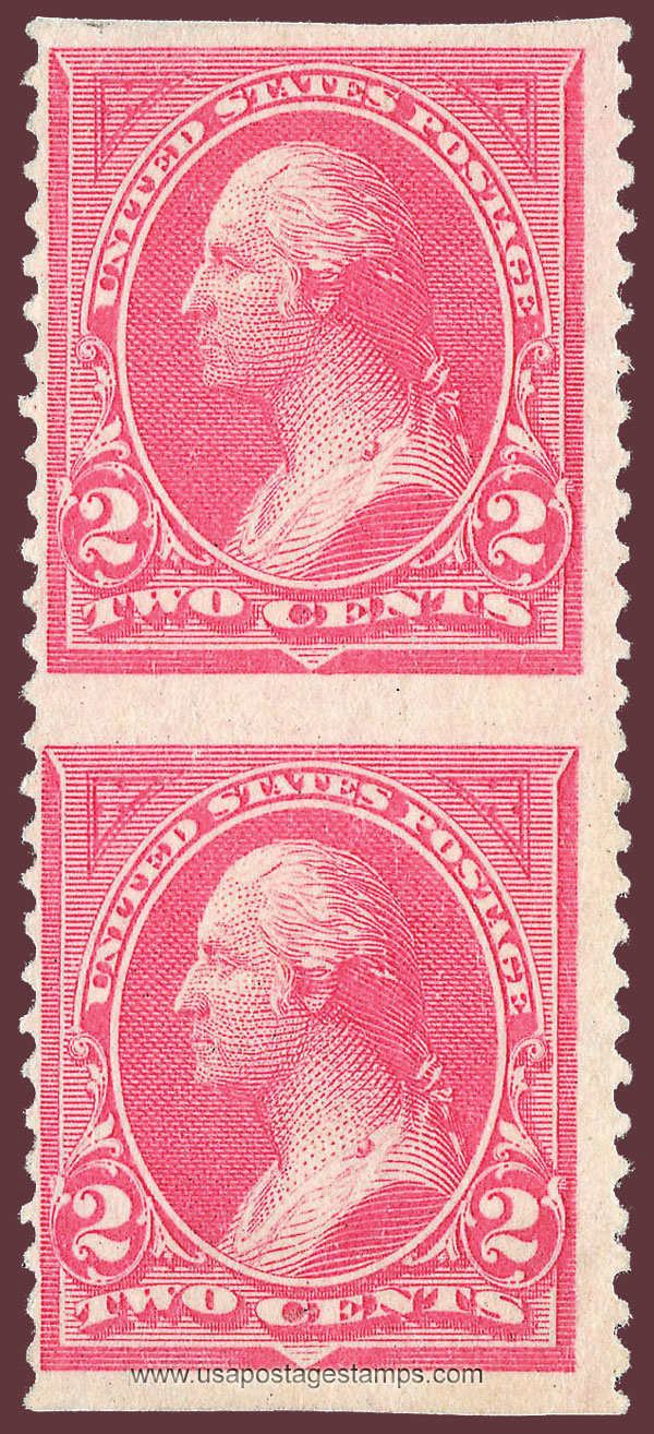 US 1894 George Washington (1732-1799) 2c.x2 Scott. 248a Vert. Pair