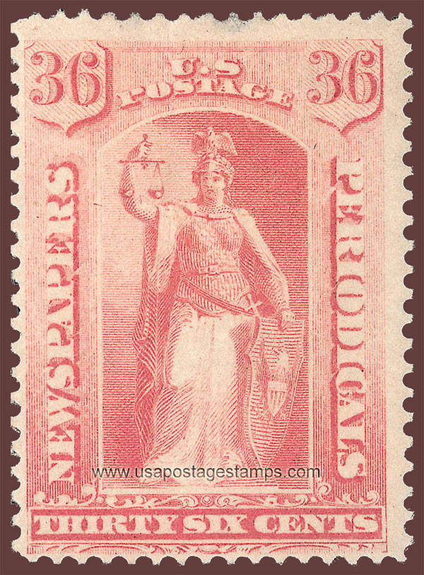 US 1894 Justice 36c. Scott. PR97 Newspaper Stamp