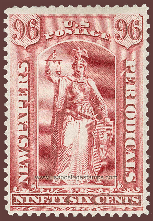 US 1894 Justice 96c. Scott. PR99 Newspaper Stamp