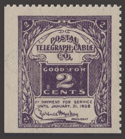 US 1907 Postal Telegraph-Cable Company 'Frank' 2c. Scott. 15T51