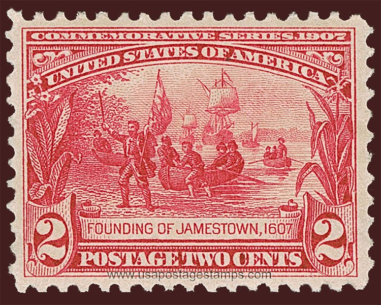 US 1907 Jamestown Exposition 'Founding of Jamestown (1607)' 2c. Scott. 329