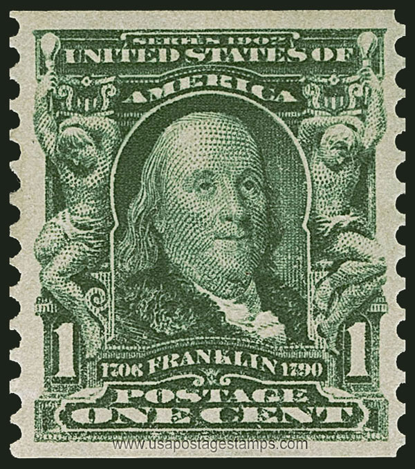 US 1908 Benjamin Franklin (1706-1790) 1c. Scott. 318