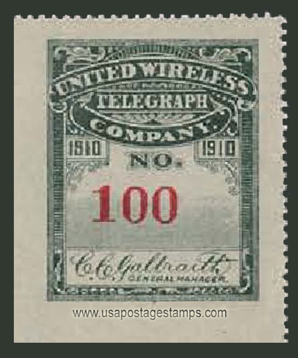 US 1910 United Wireless Telegraph Company 'Frank' 0c. Barefoot UW4