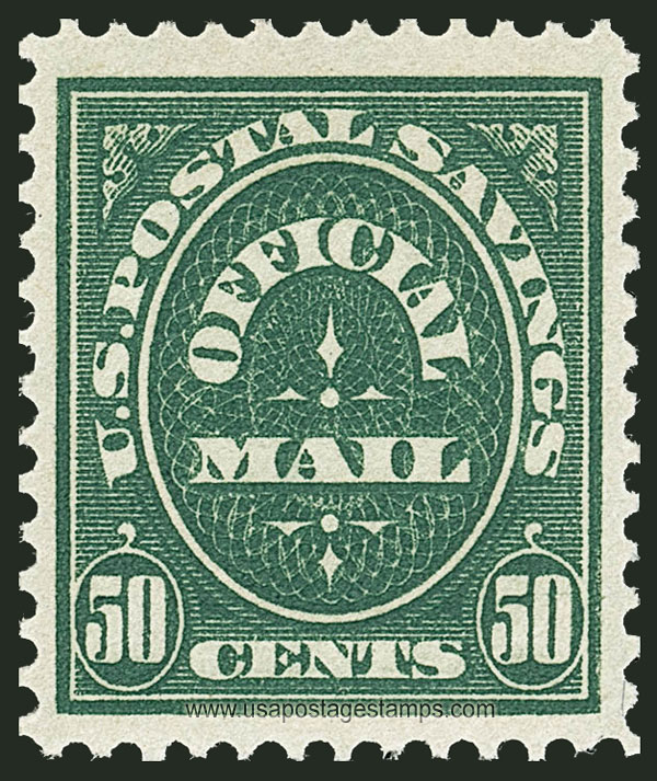 US 1910 Postal Savings Mail 50c. Scott. O122