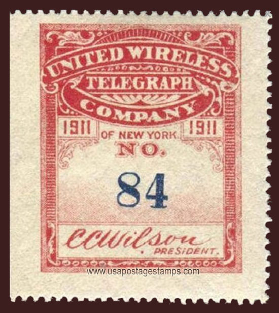 US 1911 United Wireless Telegraph Company 'Frank' 0c. Barefoot UW7
