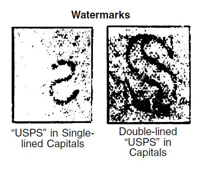 US 1911 stamps USPS Double-lined Watermark